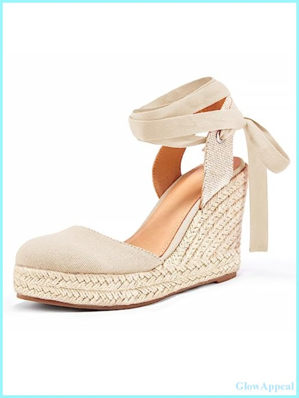 Women's Suede Espadrille Wedge Sandals Lace Up Closed Toe Platform